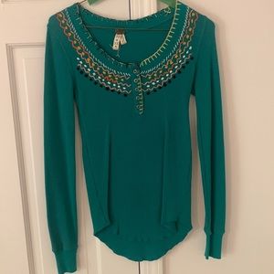 Free people XS waffle top! Never worn.